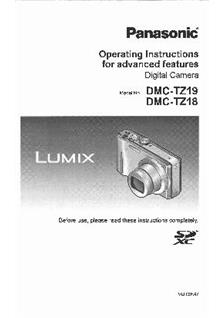 Panasonic Lumix TZ18 manual. Camera Instructions.